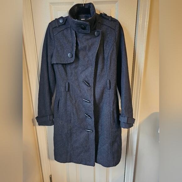 Rare Miss Sixty Wool Coat Women's S Military Grunge Toggle Button Belt Detail - Picture 14 of 14